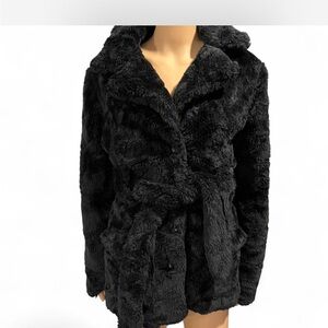 Mandee Plush Black Teddy Jacket